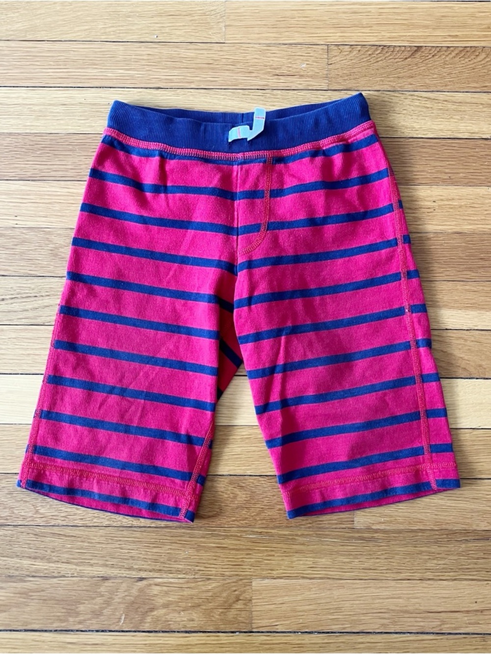 Hanna Andersson Red Navy Stripe Cotton Summer Baggies Shorts 140 10